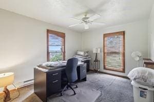 929 Al Smith Dr, Kennedy Twp, PA 15136 - carpeted home office with ceiling fan