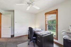 929 Al Smith Dr, Kennedy Twp, PA 15136 - office space with a ceiling fan and baseboards