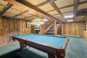 929 Al Smith Dr, Kennedy Twp, PA 15136 - game room with wooden walls, pool table, and carpet