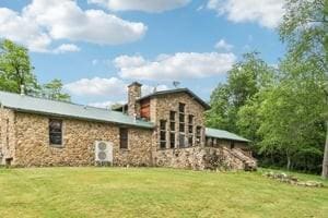 929 Al Smith Dr, Kennedy Twp, PA 15136 - rear view of property with a yard, stone siding, and a chimney
