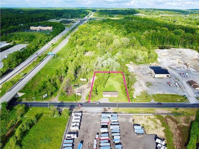 3406 New Castle, West Middlesex Boro, PA 16159 - aerial view of property's location featuring property parcel outlined and a forest