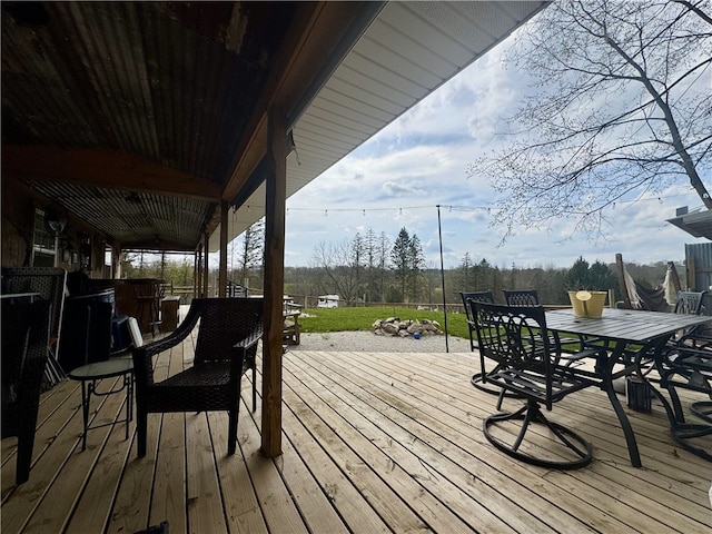 1060 Sugar Run Rd, Nottingham, PA 15367 - wooden terrace featuring outdoor dining area
