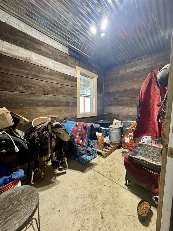 1060 Sugar Run Rd, Nottingham, PA 15367 - misc room featuring wooden walls and concrete flooring