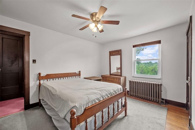 191 Clearview, West View, PA 15229 - bedroom featuring radiator heating unit, baseboards, and a ceiling fan