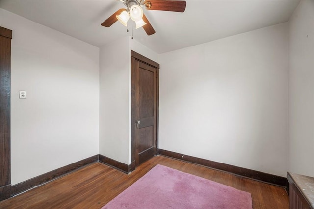 191 Clearview, West View, PA 15229 - empty room with baseboards, ceiling fan, and wood finished floors