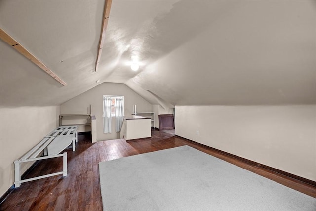 191 Clearview, West View, PA 15229 - additional living space featuring dark wood finished floors, lofted ceiling, and baseboards