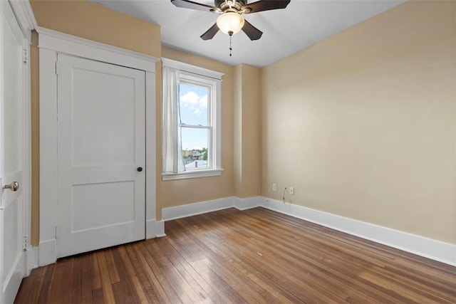 2938 Voelkel Ave, Dormont, PA 15216 - unfurnished bedroom featuring hardwood / wood-style floors, baseboards, and ceiling fan