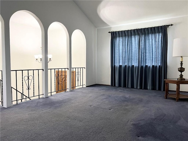 4130 James Dr, Lower Burrell, PA 15068 - spare room with carpet and lofted ceiling