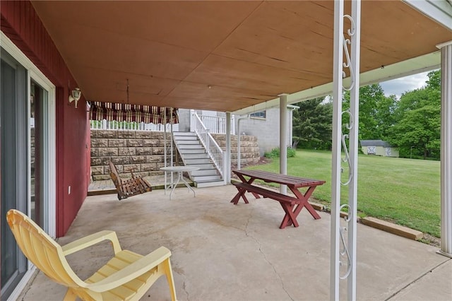 1509 Edmon Rd, Kiskiminetas Twp, PA 15618 - view of patio / terrace featuring stairway