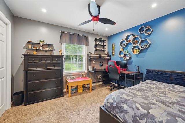 1125 Annisville Rd, Washington Twp But, PA 16050 - carpeted bedroom featuring recessed lighting and a ceiling fan