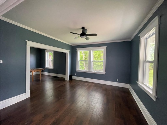 23 Columbia Park, Hempfield Twp Mer, PA 16125 - unfurnished room with wood finished floors, baseboards, crown molding, and a ceiling fan