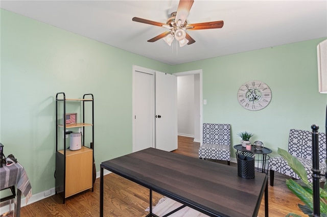 1527 W Ingomar Rd, Franklin Park, PA 15237 - home office featuring ceiling fan, baseboards, and wood finished floors