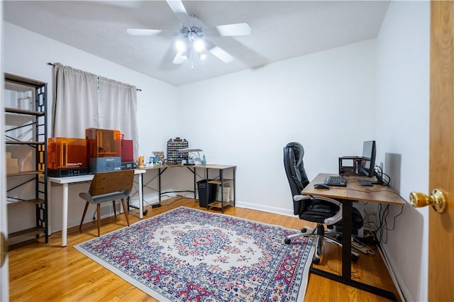 127 Burns Ave, Chippewa Twp, PA 15010 - office with ceiling fan, wood finished floors, and baseboards