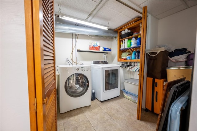 127 Burns Ave, Chippewa Twp, PA 15010 - laundry area with washing machine and dryer and light tile patterned flooring