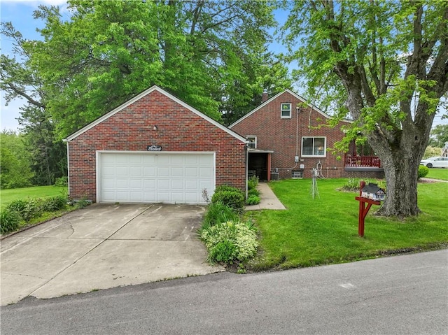 146 Samuel St, Chippewa Twp, PA 15010 - view of front of property featuring brick siding, a front lawn, and concrete driveway