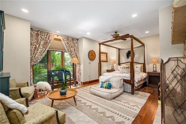 311 Derry Ridge Rd, Ligonier Twp, PA 15658 - bedroom featuring wood finished floors, recessed lighting, and ceiling fan
