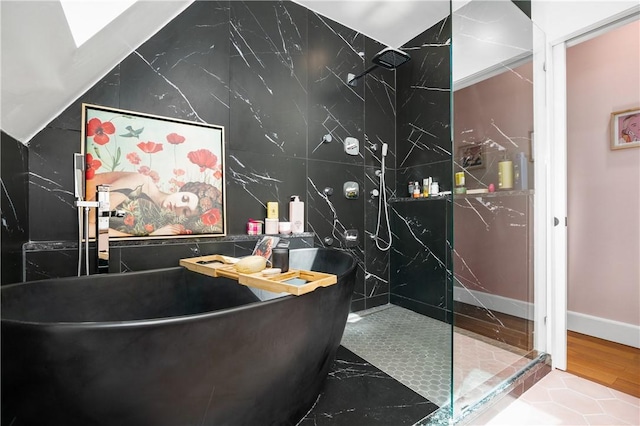 311 Derry Ridge Rd, Ligonier Twp, PA 15658 - full bath featuring walk in shower and a freestanding tub