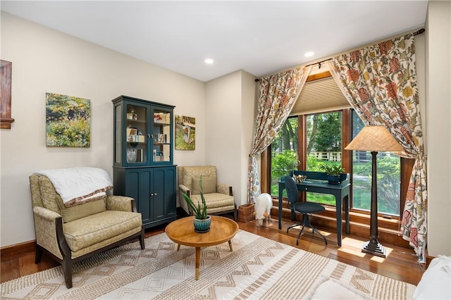 311 Derry Ridge Rd, Ligonier Twp, PA 15658 - sitting room with wood finished floors, recessed lighting, and baseboards