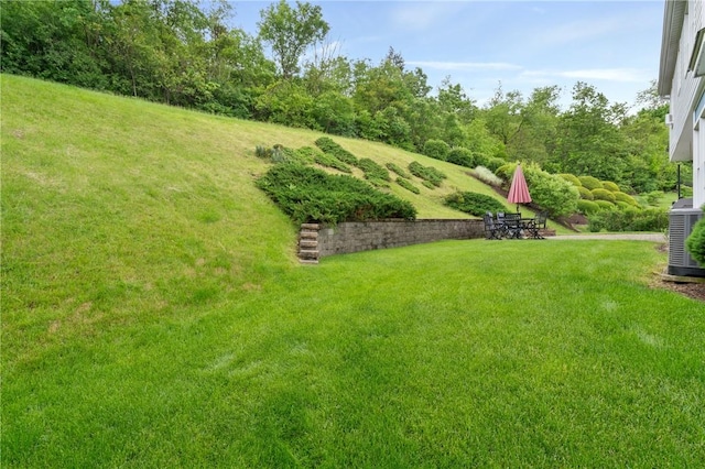 407 Pine Trees Dr, Scott Twp Sal, PA 15106 - view of grassy yard with central AC unit