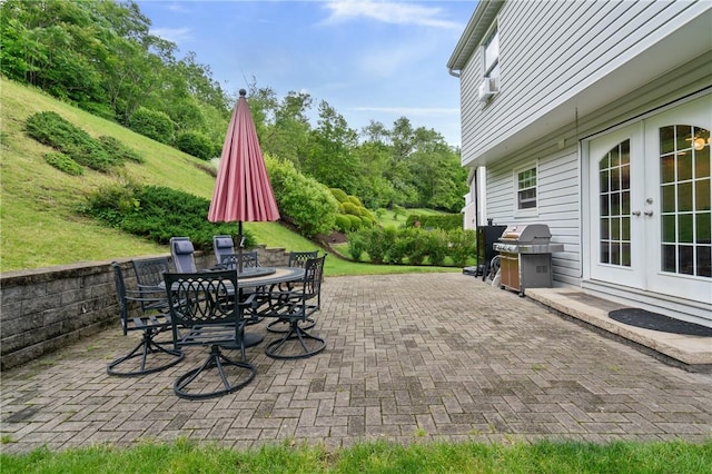 407 Pine Trees Dr, Scott Twp Sal, PA 15106 - view of patio featuring french doors, area for grilling, and outdoor dining area