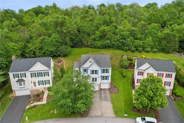 407 Pine Trees Dr, Scott Twp Sal, PA 15106 - aerial view of property and surrounding area with a heavily wooded area