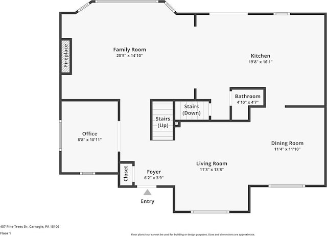 407 Pine Trees Dr, Scott Twp Sal, PA 15106 - property floor plan