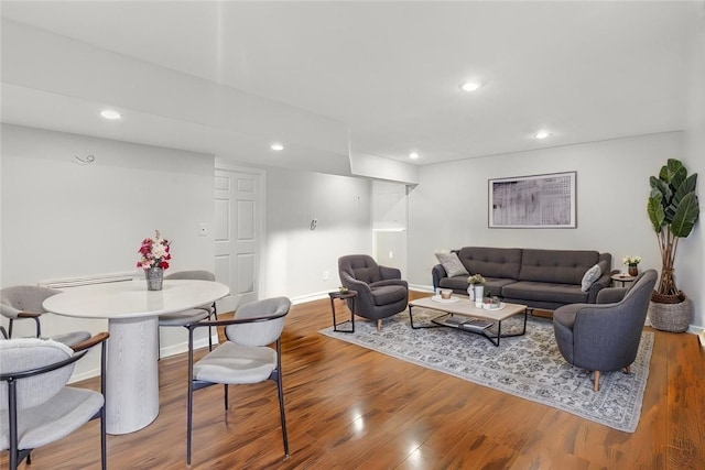 407 Pine Trees Dr, Scott Twp Sal, PA 15106 - living room with baseboards, wood finished floors, and recessed lighting