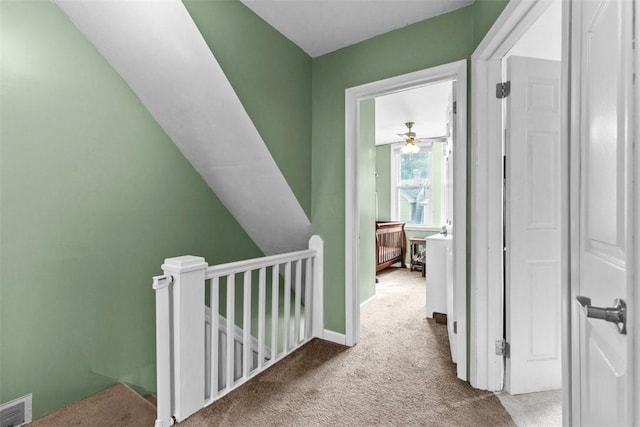 1241 Arkansas Ave, Dormont, PA 15216 - hallway featuring carpet, an upstairs landing, and baseboards