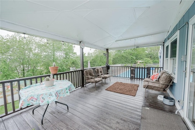 3 Coates Ln, White Twp Ind, PA 15701 - wooden terrace with outdoor dining area