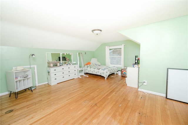 3 Coates Ln, White Twp Ind, PA 15701 - bedroom featuring lofted ceiling, wood finished floors, and baseboards