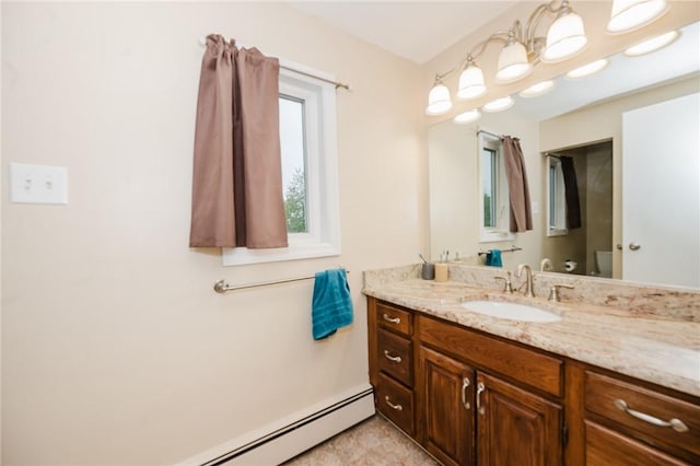 3 Coates Ln, White Twp Ind, PA 15701 - bathroom with vanity, toilet, and baseboard heating