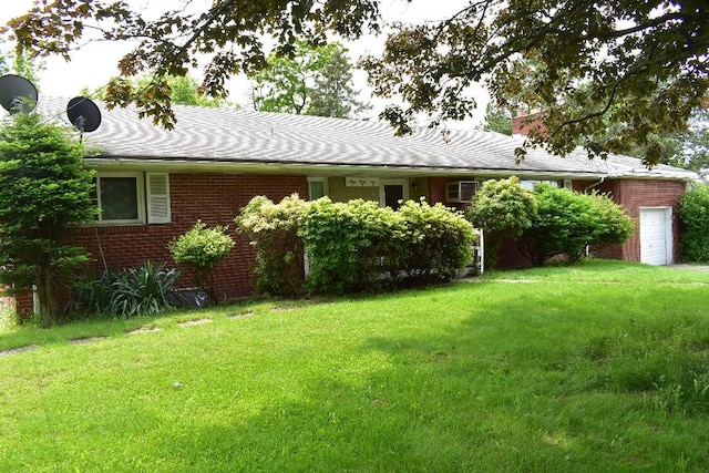 945 Brodhead Rd, Moon/Crescent Twp, PA 15108 - view of front of property featuring brick siding, a front lawn, a garage, and a chimney