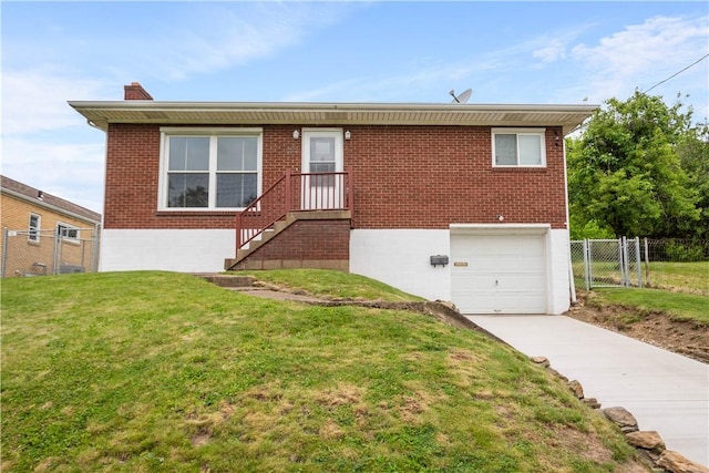505 School St, West Mifflin, PA 15122 - ranch-style house with driveway, brick siding, a chimney, and an attached garage