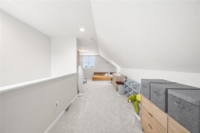 230 Summerlawn Dr, Bell Acres, PA 15143 - recreation room featuring carpet, vaulted ceiling, and baseboards