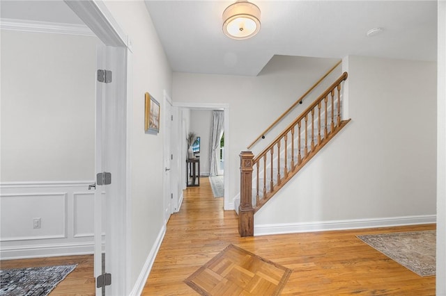 230 Summerlawn Dr, Bell Acres, PA 15143 - foyer with light wood-type flooring, stairs, and baseboards