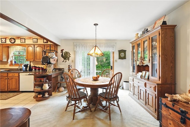 146 Tower Ln, Daugherty Twp, PA 15066 - dining area featuring light tile patterned floors and a chandelier