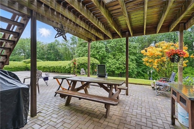 146 Tower Ln, Daugherty Twp, PA 15066 - view of patio / terrace featuring outdoor dining area and a pergola