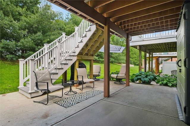 518 Carvine Ct, Marshall, PA 15090 - view of patio featuring stairway