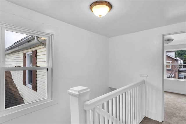 623 E 3rd Ave, Tarentum, PA 15084 - corridor featuring an upstairs landing and carpet floors