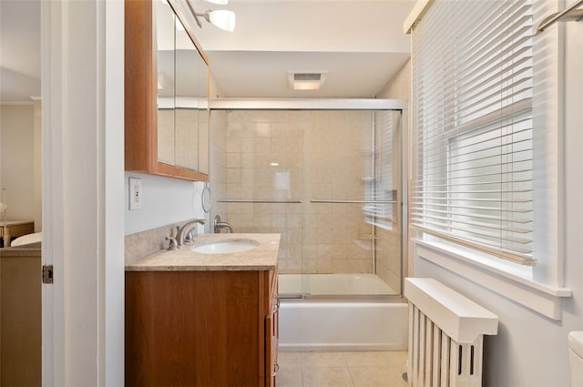 2323 Tilbury Ave, Squirrel Hill, PA 15217 - full bath featuring tile patterned flooring, vanity, shower / bath combination with glass door, and toilet