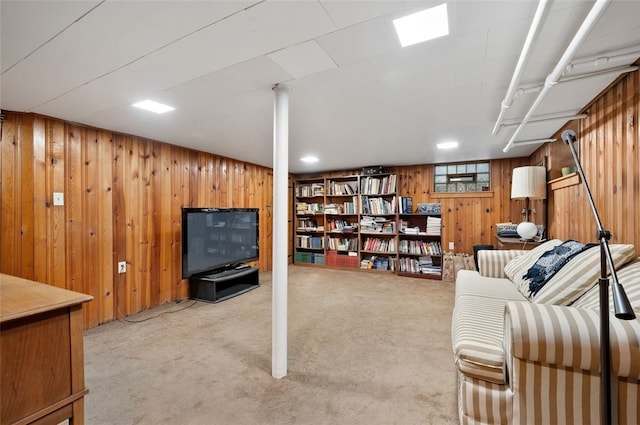 2323 Tilbury Ave, Squirrel Hill, PA 15217 - living area with wooden walls and light carpet