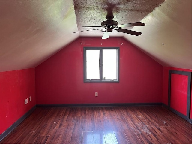 88 Fleming Rd, Pine Twp Mer, PA 16127 - bonus room featuring ceiling fan, wood finished floors, vaulted ceiling, and baseboards