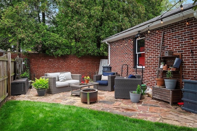 1437 Browning Rd, Highland Park, PA 15206 - fenced backyard with an outdoor living space and a patio area