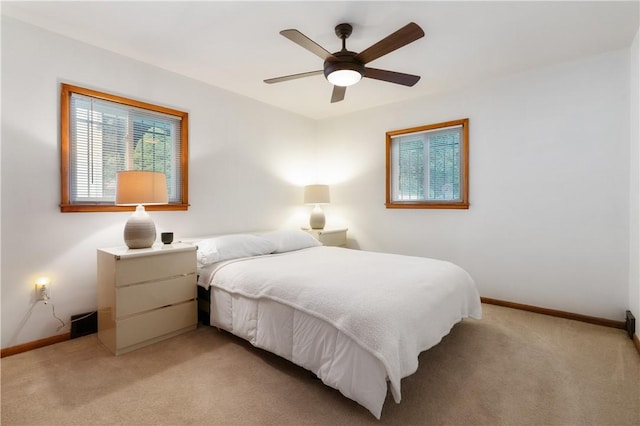 3261 Central Ave, Brighton Heights, PA 15212 - bedroom with light colored carpet, baseboards, and ceiling fan