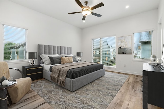 5523 Butler St, Lawrenceville, PA 15201 - bedroom featuring wood finished floors, baseboards, recessed lighting, and a ceiling fan