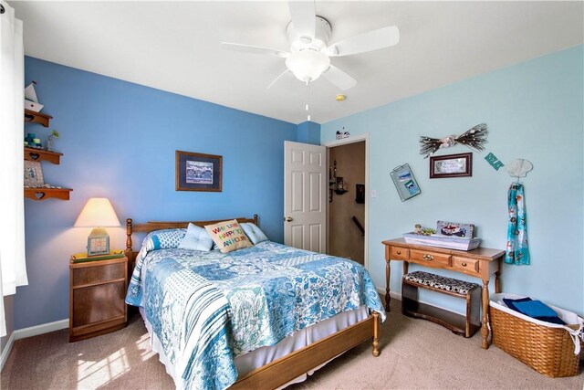 5743 Villahaven Dr, Bethel Park, PA 15236 - carpeted bedroom with ceiling fan and baseboards