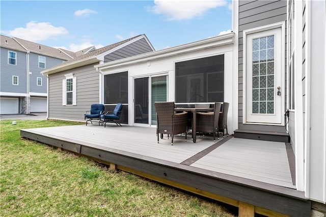 2008 Ashton Row, South Fayette, PA 15017 - wooden terrace with outdoor dining space and a yard