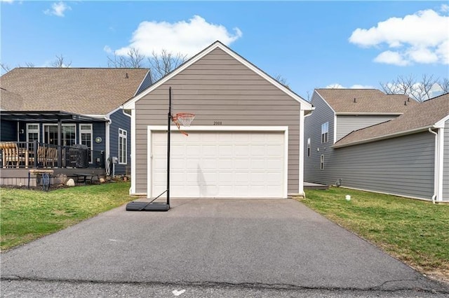 2008 Ashton Row, South Fayette, PA 15017 - view of front of property with driveway, a front lawn, an outbuilding, and an attached garage