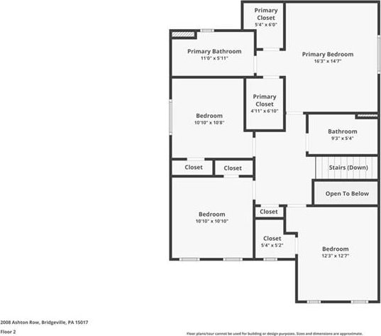 2008 Ashton Row, South Fayette, PA 15017 - floor plan / room layout