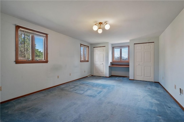 2525 Chapelwood Dr, Upper St Clair, PA 15241 - unfurnished bedroom featuring two closets, carpet flooring, and baseboards